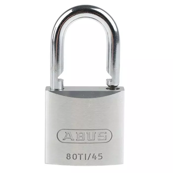 ABUS Key Weatherproof Titanium Weatherproof Padlock 8 mm Shackle 45 mm Body, 80TI/45