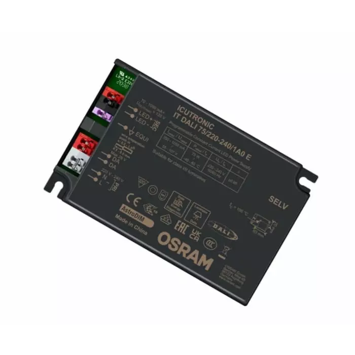 OSRAM LEDVANCE Dimmable LED Driver 55-107V Output 75W Output 700mA Output Constant Current Dimmable, IT-DALI-75/220-240/1A0-E
