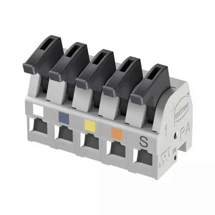 Harting Har-Flexicon Series PCB Terminal Block 5-Contact 5mm Pitch 1-Row Spring Clamp Termination, 14310516201201