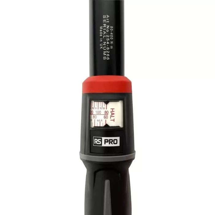 RS PRO Click Torque Wrench 80-400 Nm 3/4 inch Square Drive, Black
