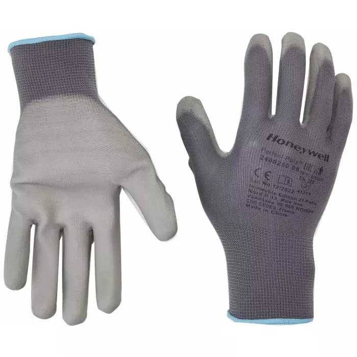 Honeywell PERFECT POLY Grey Polyamide Material Handling Work Gloves Size 11 Polyurethane Coating, 2400250-11