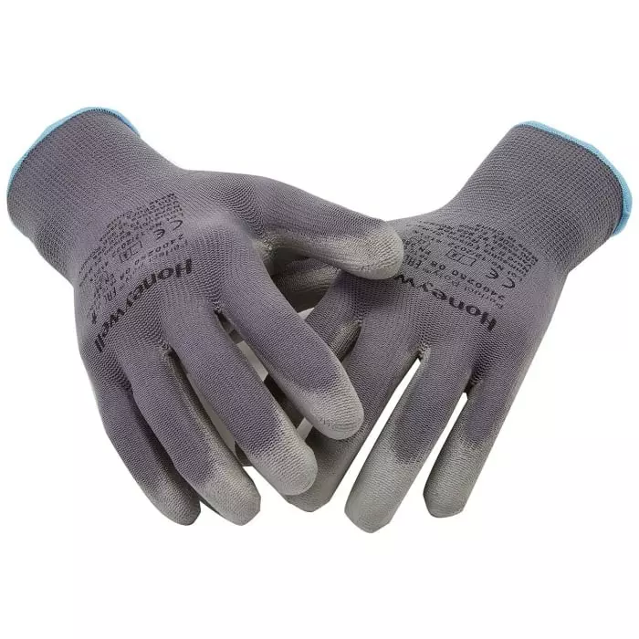 Honeywell PERFECT POLY Grey Polyamide Material Handling Work Gloves Size 11 Polyurethane Coating, 2400250-11