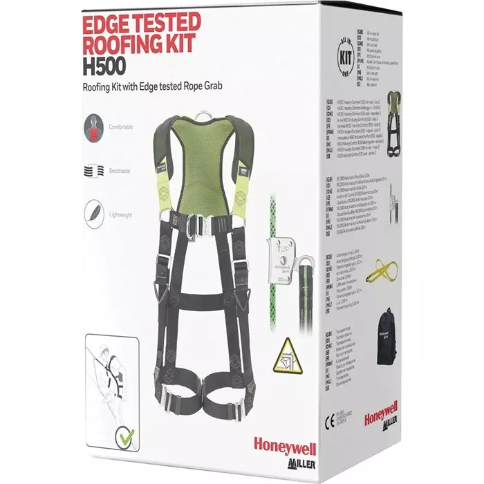 Honeywell Fall Arrest & Fall Recovery Kit with Bag, Harness with Pad, Rope & Straps, 1036591