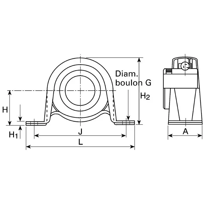 NSK Pillow Block Bearing Zinc Plated Steel 20 mm ID 8 mm Mount Hole Size, LPB-20