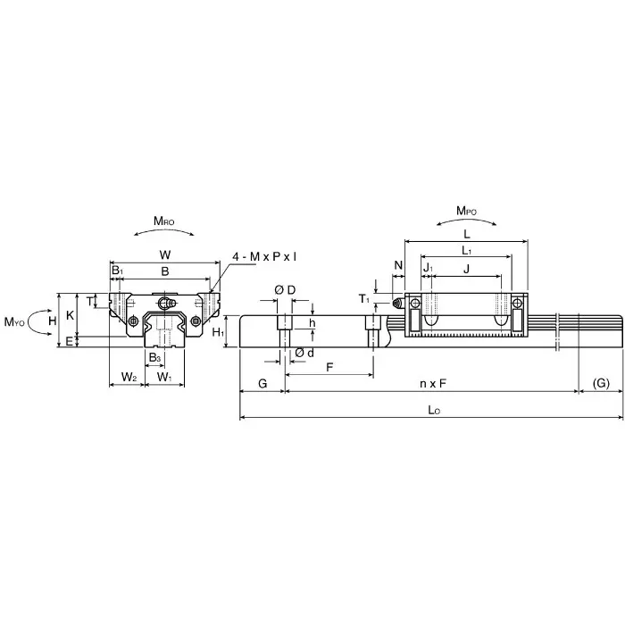 NSK PU Series Linear Guide Carriage 2830N Dynamic Load 12mm Rail Width, PAU12TRS