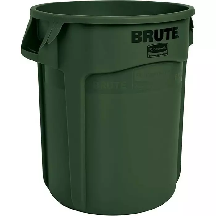 RUBBERMAID Brute 75L Green PE Waste Bin, FG262000DGRN