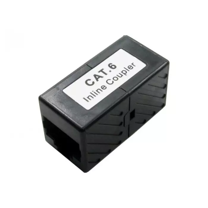 RS PRO Single-Port RJ45 Female Coupler Cat6 Unshielded 30 mm Length, Black
