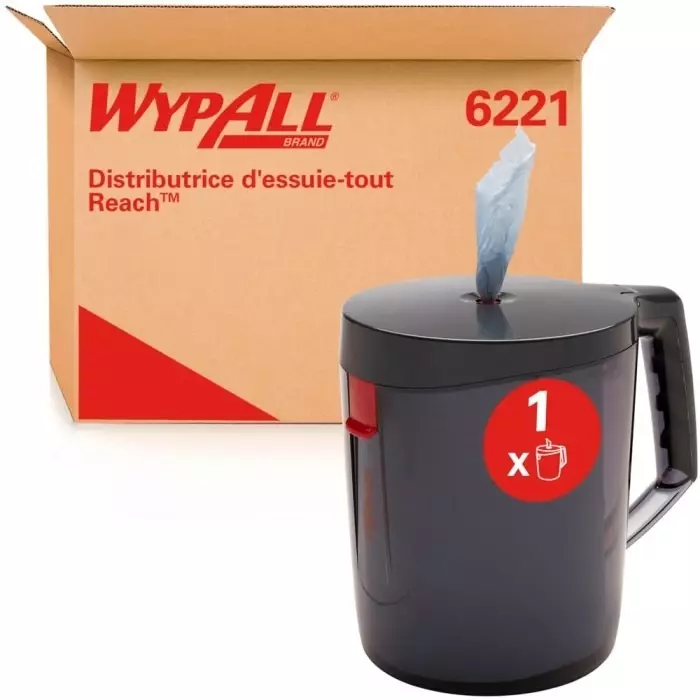 Kimberly-Clark WypAll Wipe Dispenser Free Standing Portable Plastic Black 180 mm, 6221