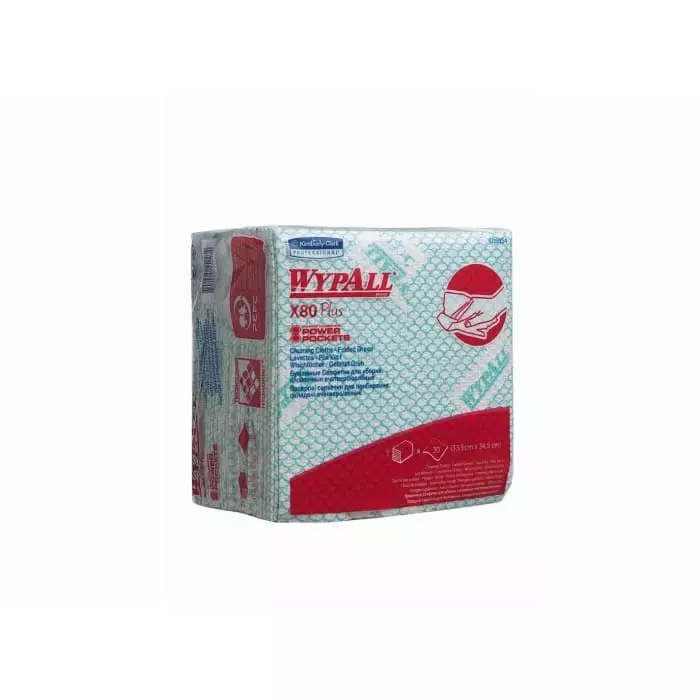 Kimberly Clark Wypall X80 Plus Critical Clean Green Wipes for Cleaning Dry Use, 19154