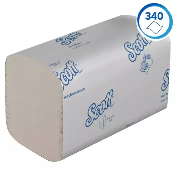 Kimberly-Clark Scott Folded White Paper Towel 186mm 340 Sheets, 6637