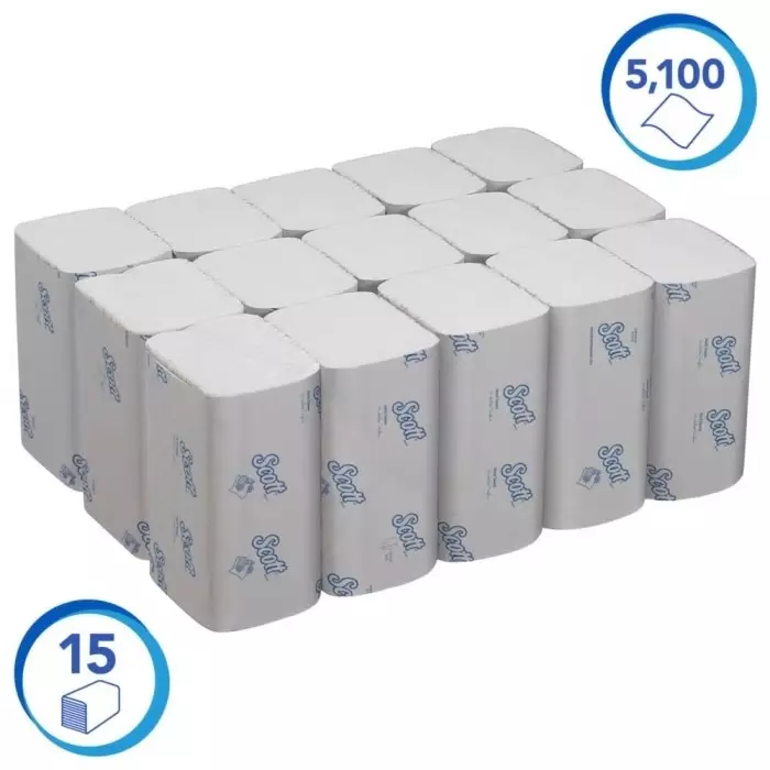 Kimberly-Clark Scott Folded White Paper Towel 186mm 340 Sheets, 6637