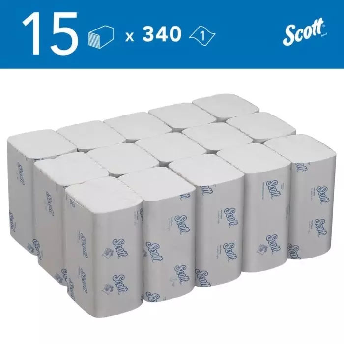 Kimberly-Clark Scott Folded White Paper Towel 186mm 340 Sheets, 6637