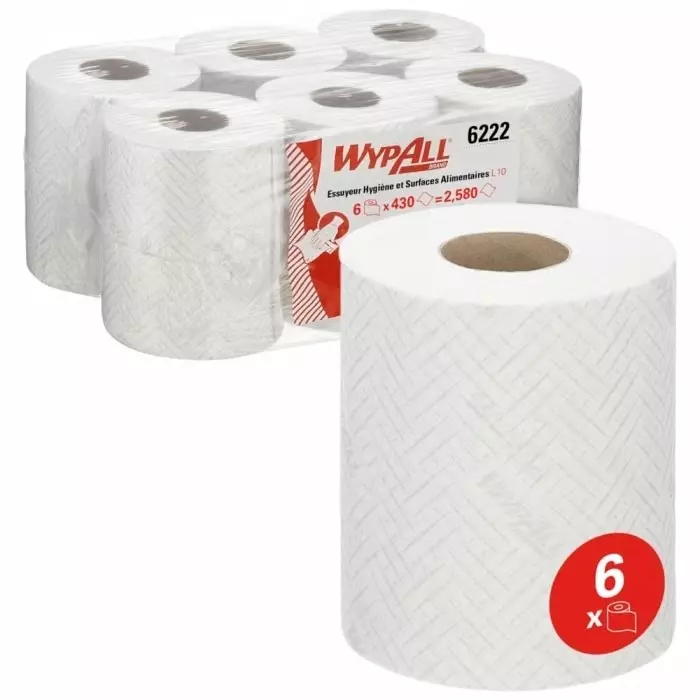 Kimberly-Clark WypAll L10 General Clean Rolled White Paper Towel 380x183mm 1680 Sheets, 6222