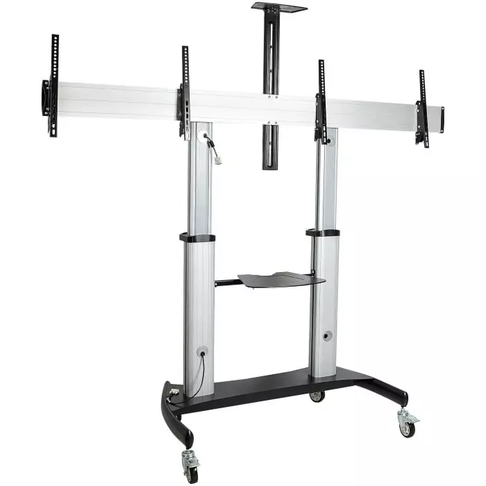 StarTech.com Floor Mounting Mobile TV Stand for 2 x Screen 60 inch Screen Size, STNDMTVDUO