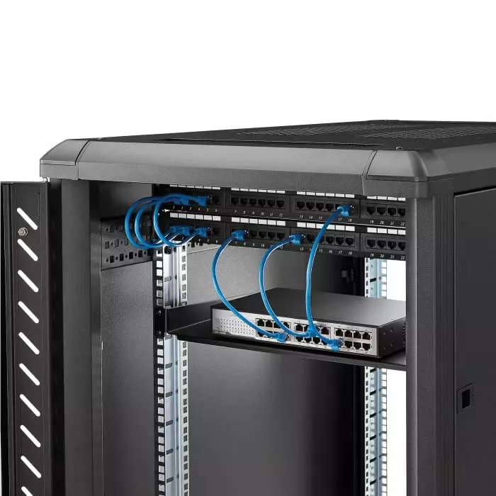StarTech.com Black Rack Shelf 1U 20 Kg Load 440mm x 250mm, CABSHELF1U10