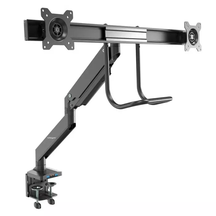 StarTech.com Desk Mounting Monitor Arm for 2 x Screen 32 inch Screen Size, ARMSLIMDUAL2USB3