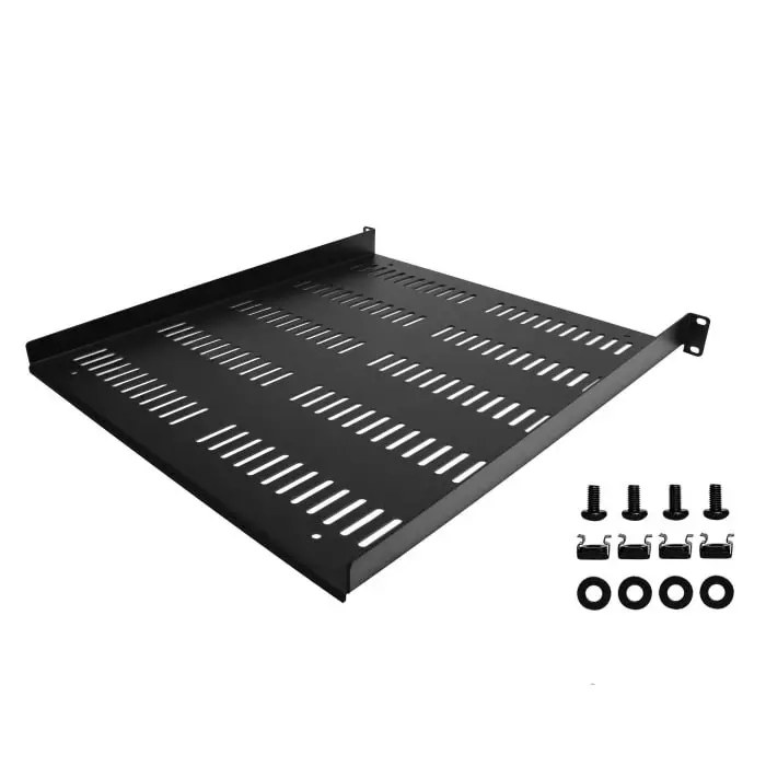 StarTech.com Black Rack Shelf 1U 25 Kg Load 483mm x 483mm, SHELF-1U-20-FIXED-V