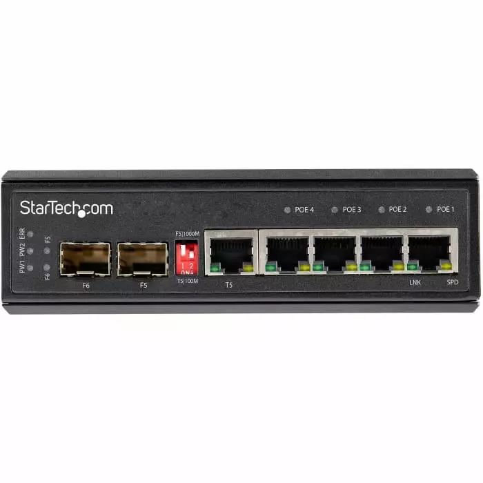 StarTech.com Unmanaged 6 Port Gigabit Switch With PoE, IES1G52UP12V