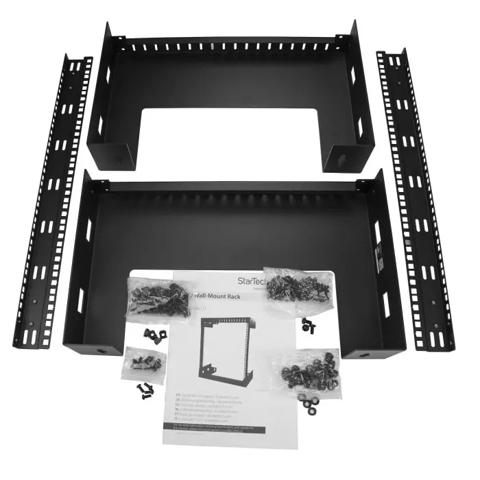 StarTech.com Black 12U Steel Server Rack with 2-Post Frame, RK12WALLO