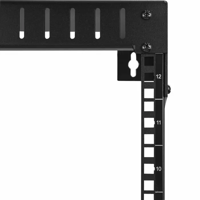 StarTech.com Black 12U Steel Server Rack with 2-Post Frame, RK12WALLO