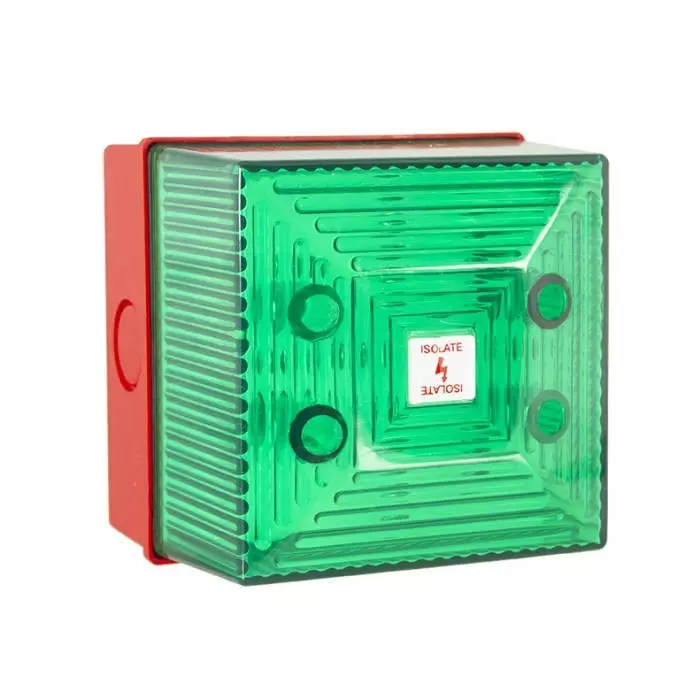 Clifford Snell FD40 Series Green Flashing Beacon 24 V DC Wall Mount LED Bulb IP65, FD40/DL/G/25