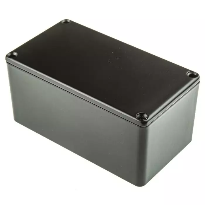 RS PRO Black Die Cast Aluminium Enclosure Black Lid 114.4 x 63.7 x 55.1 mm