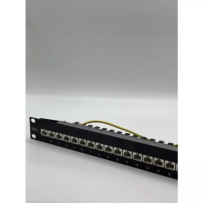 Telegartner Telegartner Data Series Cat6a 24 Port RJ11 RJ12 RJ45 RJ Patch Panel Shielded 1U Black, J02023S0050