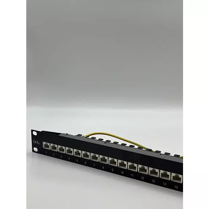 Telegartner Telegartner Data Series Cat6a 24 Port RJ11 RJ12 RJ45 RJ Patch Panel Shielded 1U Black, J02023S0050