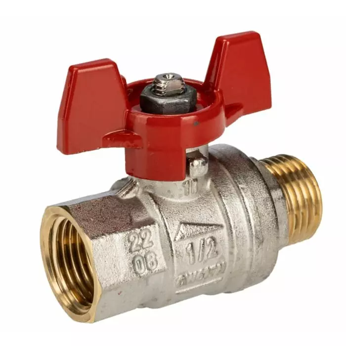 RS Pro Brass Full Bore 2 Way Ball Valve Threaded BSPP 1/2 inch 40 to 30 Bar Operating Pressure