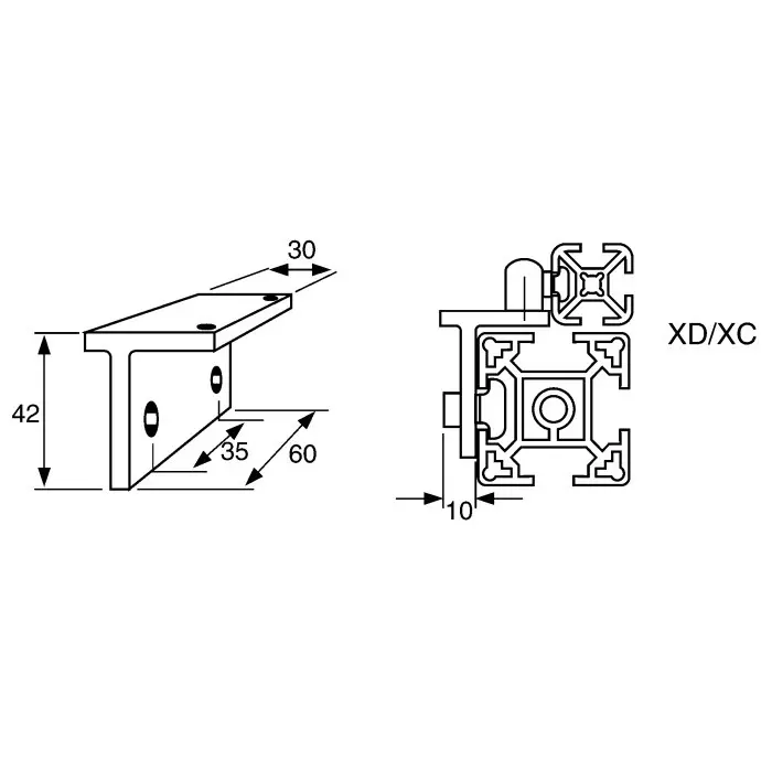 FlexLink Ball Latch Kit XD 11 mm Slot 22 mm 44 mm Strut Profile, XDEL 60 BA