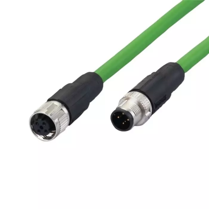 IFM E124 20m Green M12 to Male M12 Female Shielded Terminated PVC Sheath, E12424
