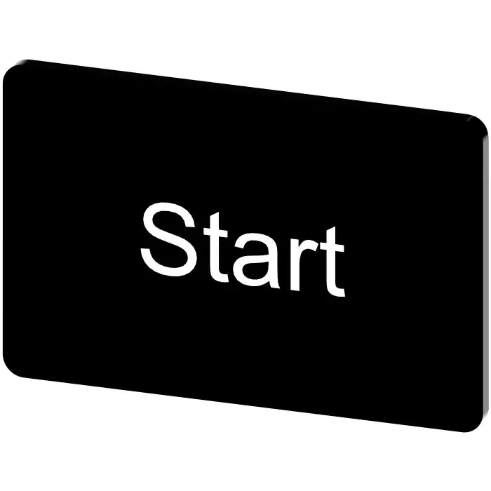 Siemens Labeling Plate, Start, 3SU1900-0AD16-0DT0