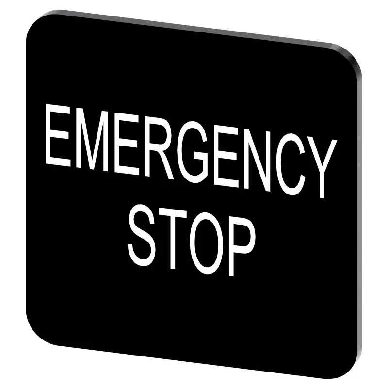 Siemens Labeling Plate, Emergency Stop, 3SU1900-0AF16-0DA0