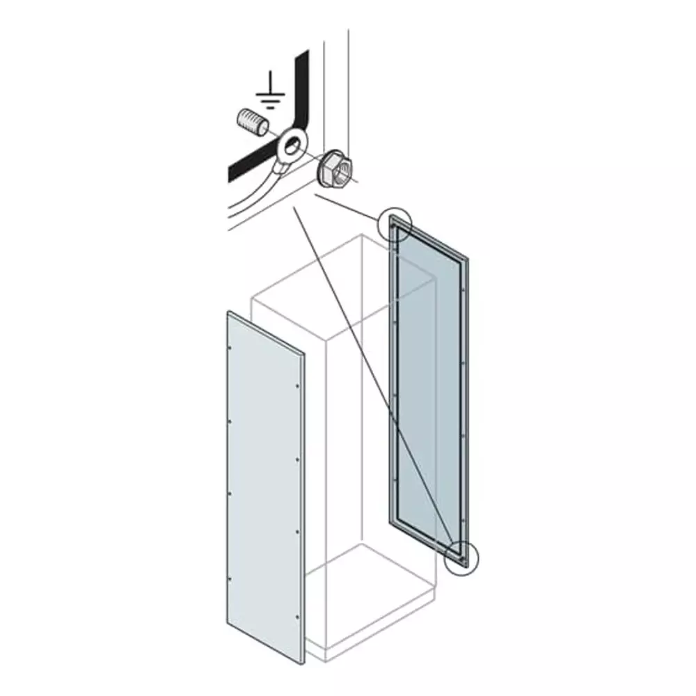 ABB IS2 Series RAL 7035 Steel Blind Side Panel, 800mm W, 2m L, for Use with Enclosures - baying (horizontal joining), EL2081K