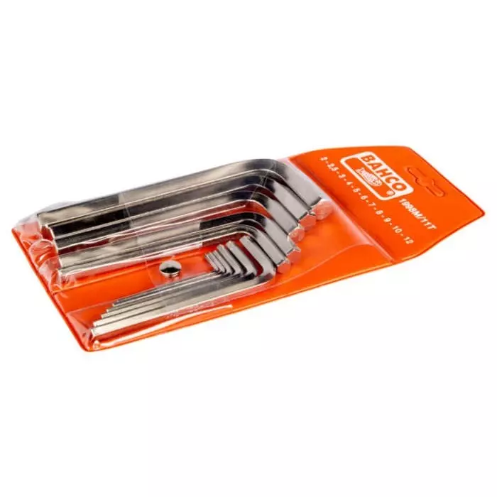 Bahco L Shape Metric Hex Key 2 to 12 mm, 1998M/11T (Set of 11 Pcs)