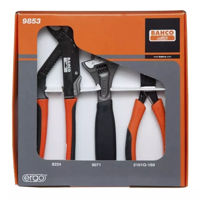 Bahco Plier Set 300 mm Overall Length, 9853 (Set of 3 Pcs)