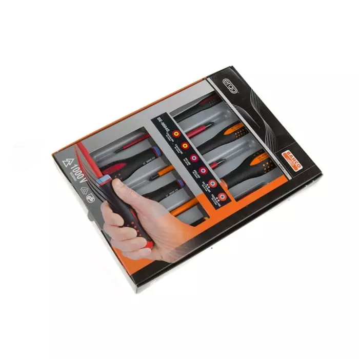 Bahco Phillips Pozidriv Slotted Insulated Screwdriver Set, BE-9884S (Set of 6 Pcs)