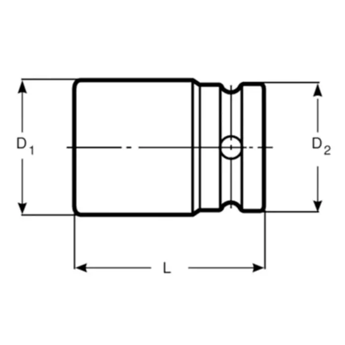 Bahco Standard Impact Socket Alloy Steel Blackened Finish 1 inch Square Drive, K9501M-75