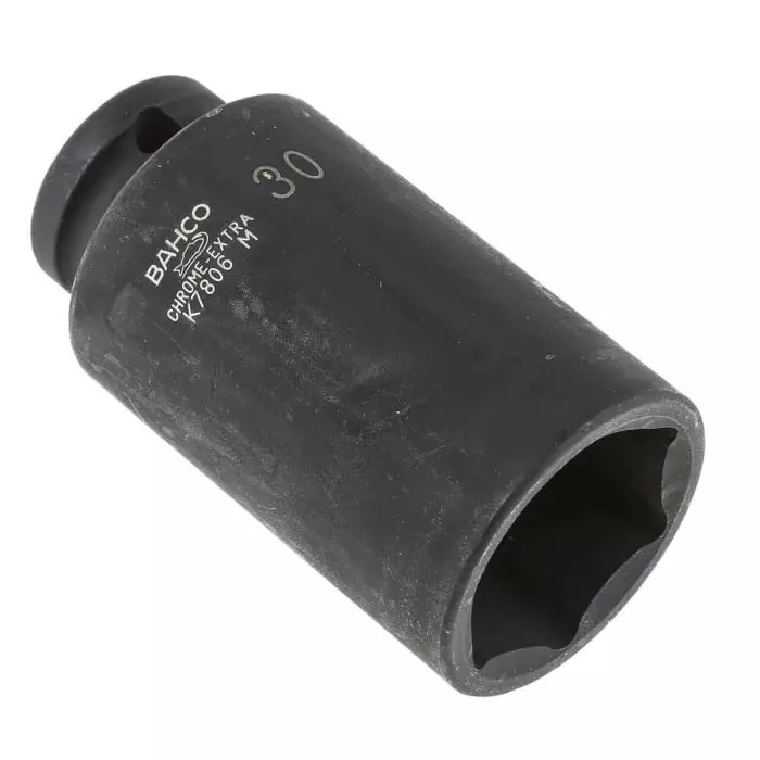 Bahco Deep Impact Socket Alloy Steel Blackened Finish 1/2 inch Square Drive, K7806M-30