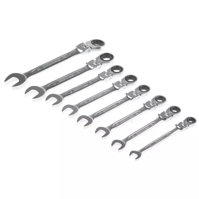 Bahco 41RM Series Hinged Ratchet Combination Wrench 8-19 mm Alloy Steel, 41RM/SH8 (Set of 8 Pcs)