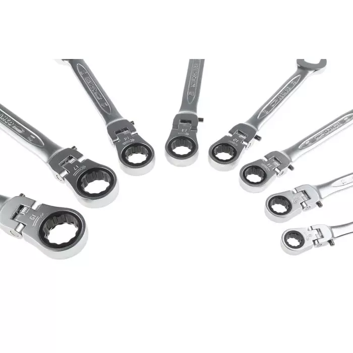 Bahco 41RM Series Hinged Ratchet Combination Wrench 8-19 mm Alloy Steel, 41RM/SH8 (Set of 8 Pcs)