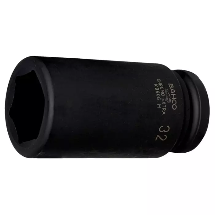 Bahco Deep Impact Socket Alloy Steel Blackened Finish 3/4 inch Square Drive, K8906M-34