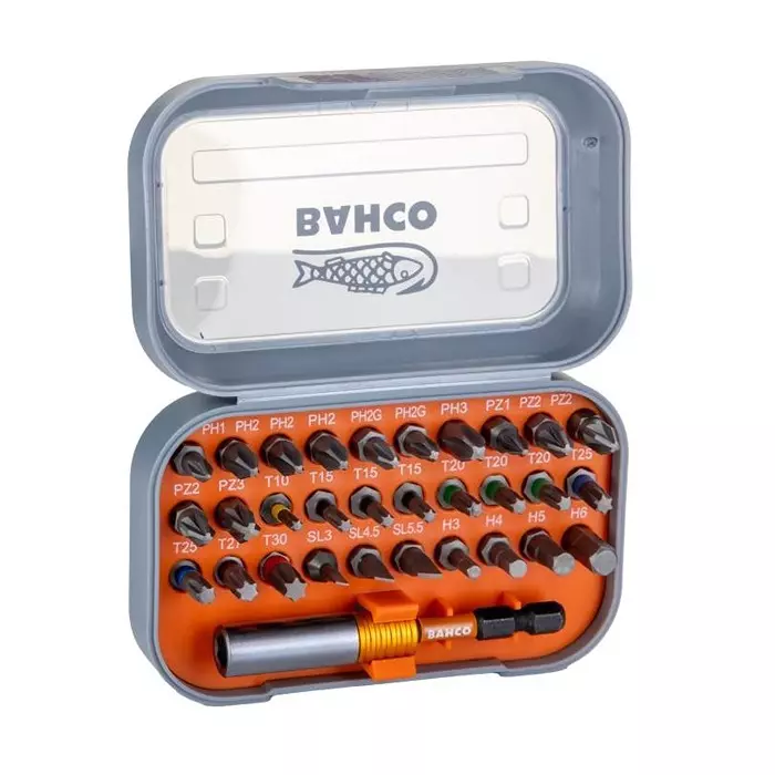 Bahco Driver Bit Set Hexagon Phillips Pozidriv Slotted Torx, 59S/31-1 (Set of 31 Pcs)