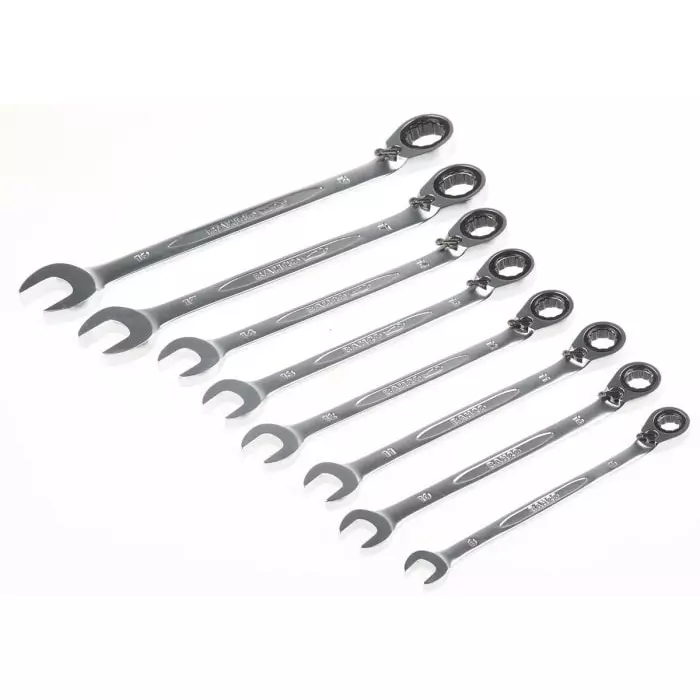 Bahco 1RM Series Ratchet Spanner Set 8-19 mm Alloy Steel, 1RM/SH8 (Set of 8 Pcs)