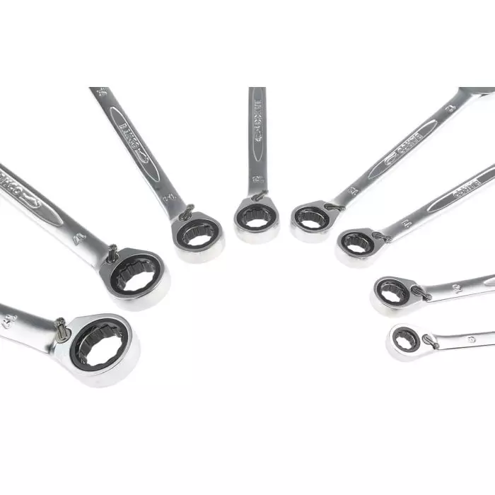 Bahco 1RM Series Ratchet Spanner Set 8-19 mm Alloy Steel, 1RM/SH8 (Set of 8 Pcs)