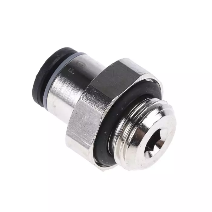 Legris LF3000 Series Straight Threaded Adaptor G 1/8 Male to Push In 4 mm Threaded-to-Tube Connection Style, 3101 04 10 (Pack of 5 Pcs)