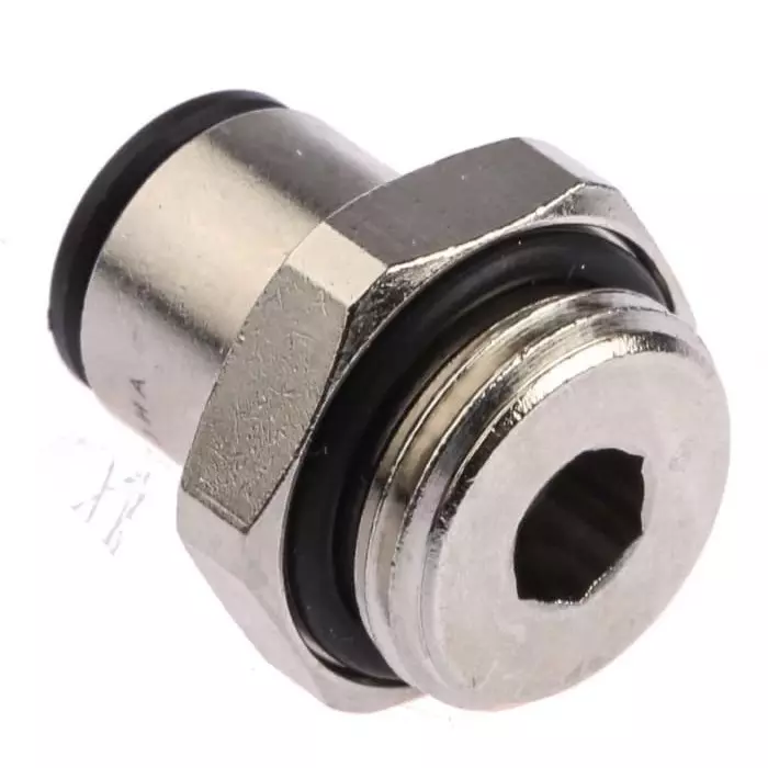 Legris LF3000 Series Straight Threaded Adaptor G 3/8 Male to Push In 8 mm Threaded-to-Tube Connection Style, 3101 08 17 (Pack of 5 Pcs)