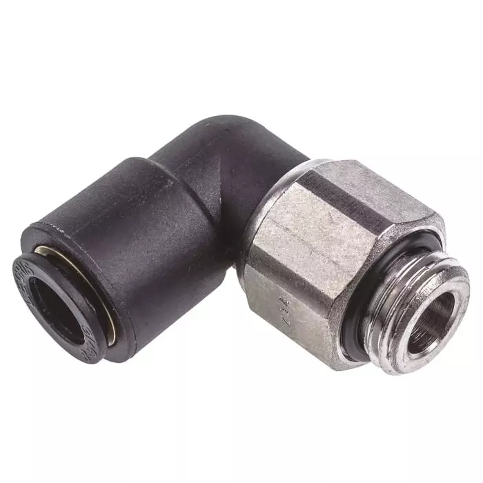Legris LF3000 Series Elbow Threaded Adaptor G 1/4 Male to Push In 8 mm Threaded-to-Tube Connection Style, 3189 08 13 (Pack of 5 Pcs)