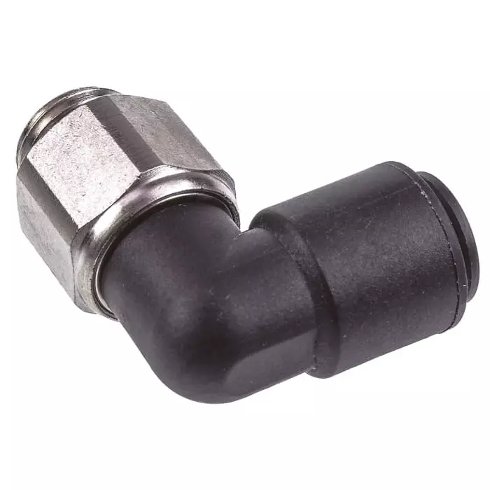 Legris LF3000 Series Elbow Threaded Adaptor G 1/4 Male to Push In 8 mm Threaded-to-Tube Connection Style, 3189 08 13 (Pack of 5 Pcs)