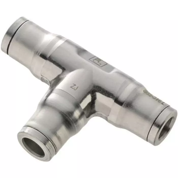 Legris LF3800 Series Tee Tube-to-Tube Adaptor Push In 4 mm Push In 4 mm to Push In 4 mm Tube-to-Tube Connection Style, 3804 04 00